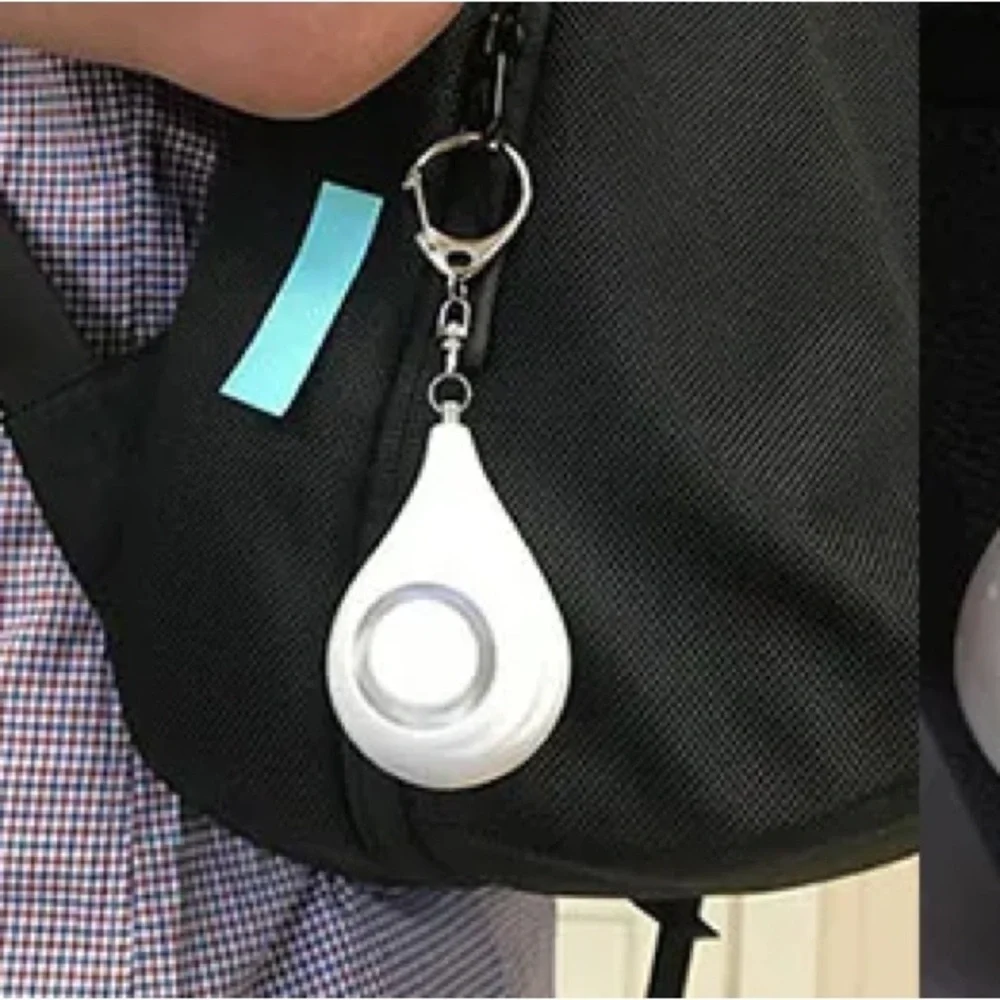 SafeSound Personal Alarm Keychain 125DB Self Defense Safety White NWT